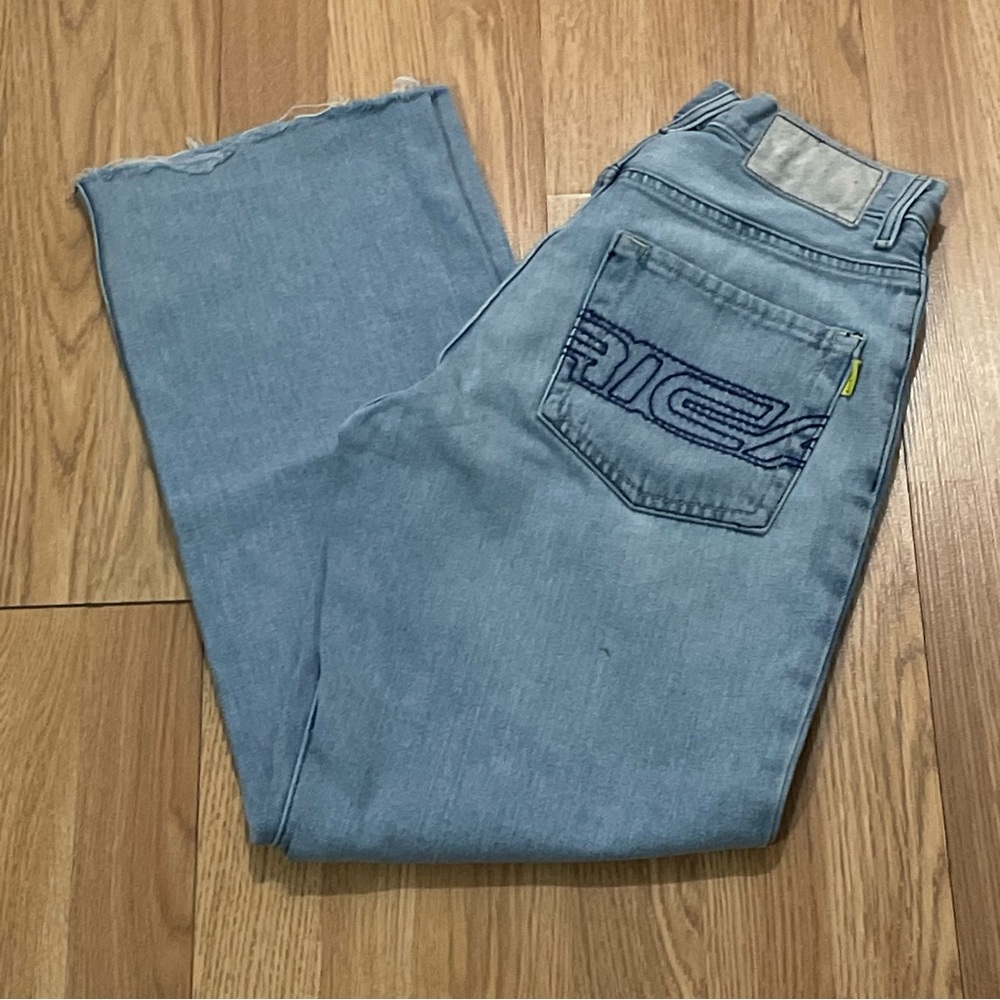 Club America Men's Straight Fit Jeans Blue Light Wash 28x30 (28x28) Raw hem